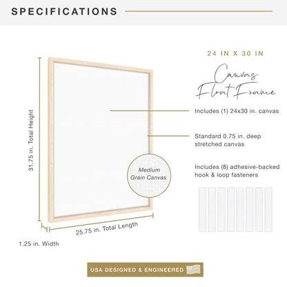 Floating Canvas Frame, Art Frames for Canvas Paintings with Adhesive Fasteners and Hanging Hardware