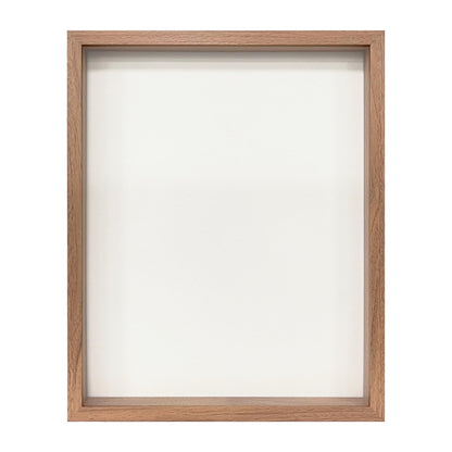 Wooden Shadow Box Frame – Display Case with Soft Felt Back, Memory Box with Tempered Glass, Elegant White Ball Push Pins