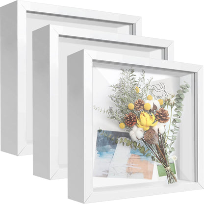 Shadow Box Frame Display Case with Letter Stickers, 3D Picture Frame, Display Case Box for Memorabilia, Baby Items, Wedding Memories, Crafts, Tickets and Photos