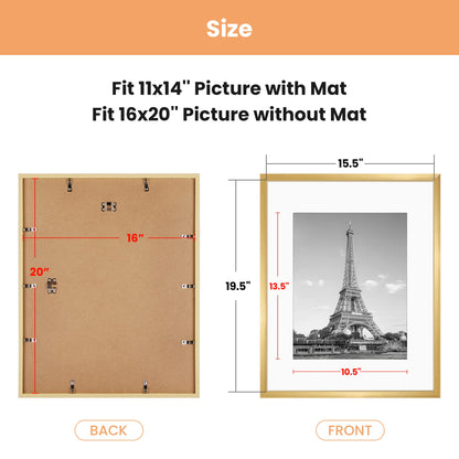 Picture Frame Set of 5, Display Pictures with Mat Without Mat, Wall Gallery Photo Frames