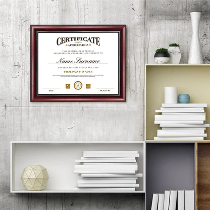 11x14 Diploma Frame 15x18 Certificate without Mat, Solid Wood & UV Protection Acrylic, Cherry Finish