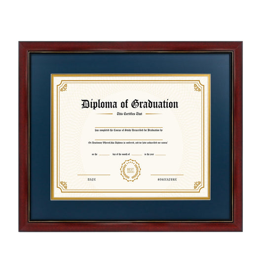 11x14 Diploma Frame 15x18 Certificate without Mat, Solid Wood & UV Protection Acrylic, Cherry Finish