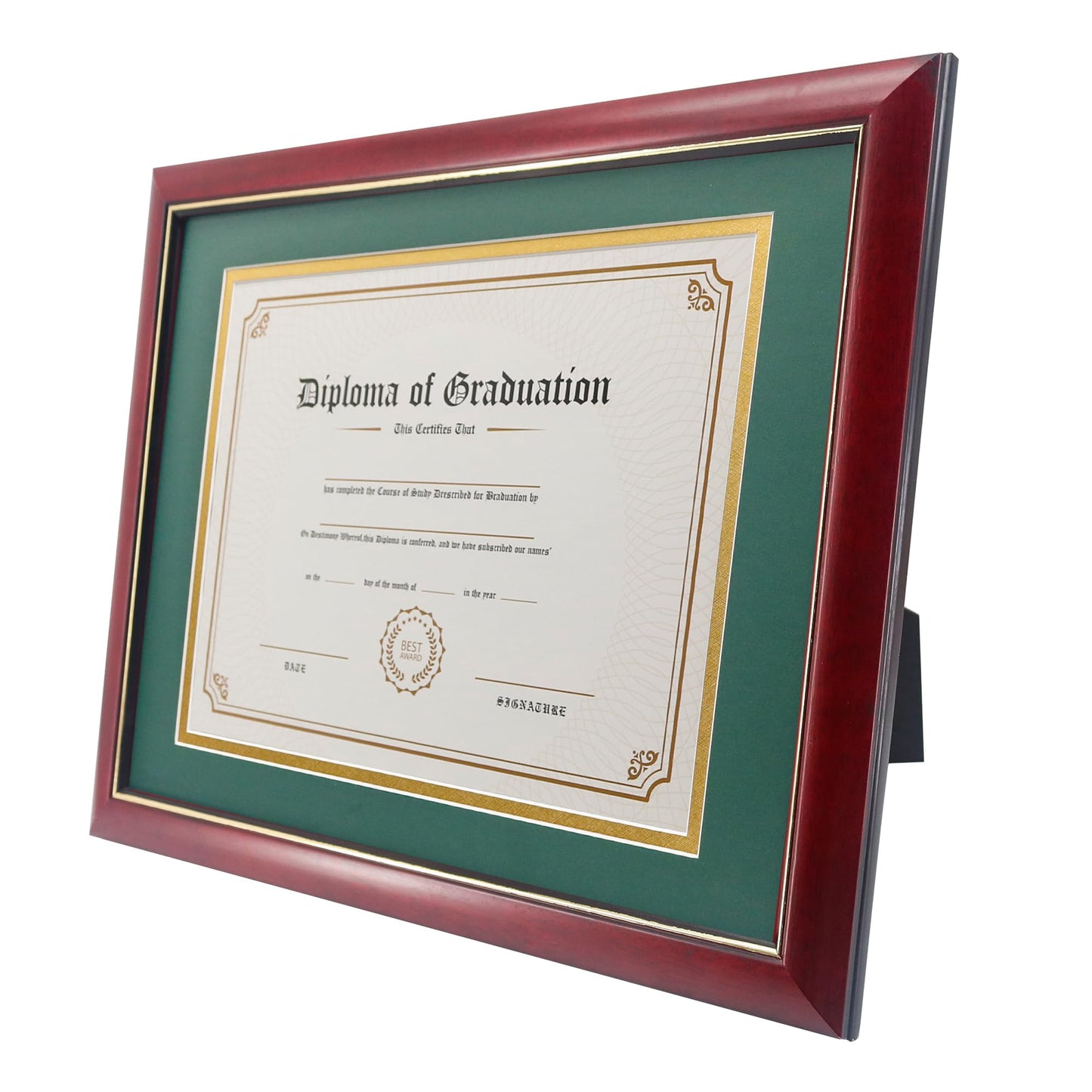 11x14 Diploma Frame 15x18 Certificate without Mat, Solid Wood & UV Protection Acrylic, Cherry Finish