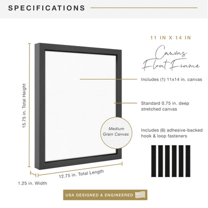 Floating Canvas Frame, Art Frames for Canvas Paintings with Adhesive Fasteners and Hanging Hardware