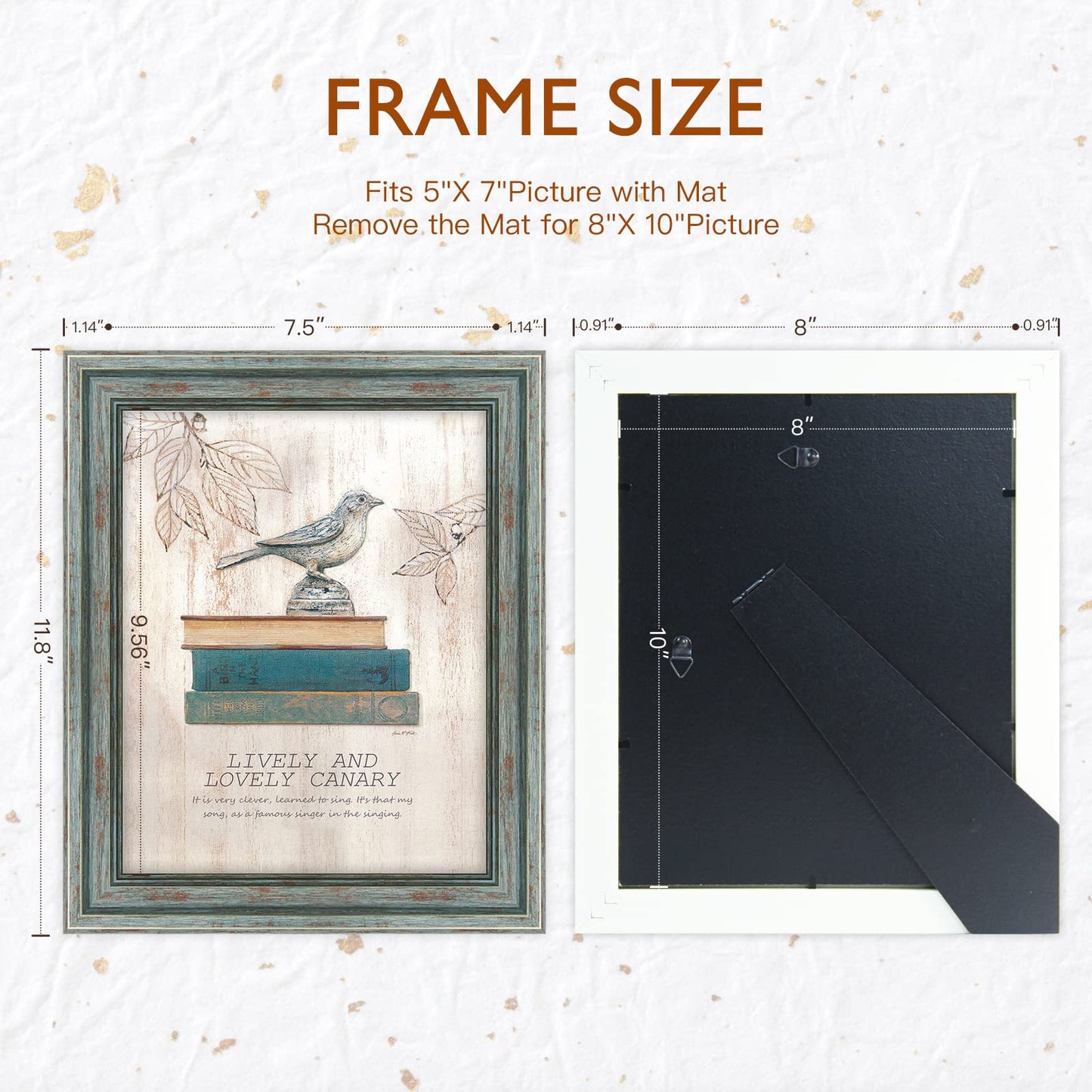 3 Pack Picture Frames Farmhouse Rustic Vintage Distressed Wood Grain Photo Frame with Tempered Glass for Table Top Display and Wall Hanging