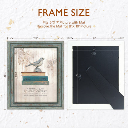 3 Pack Picture Frames Farmhouse Rustic Vintage Distressed Wood Grain Photo Frame with Tempered Glass for Table Top Display and Wall Hanging