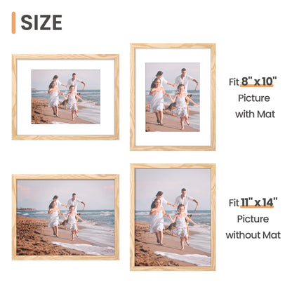 Picture Frame Set of 5, Display Pictures with Mat Without Mat, Wall Gallery Photo Frames