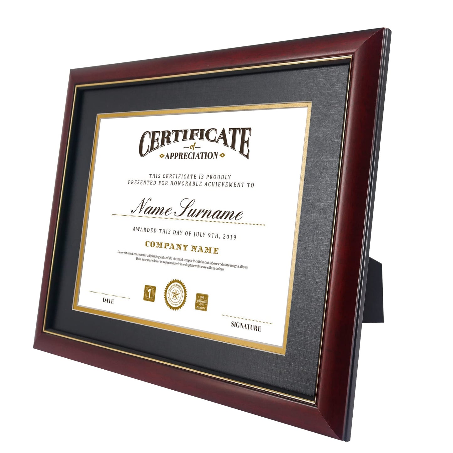 11x14 Diploma Frame 15x18 Certificate without Mat, Solid Wood & UV Protection Acrylic, Cherry Finish