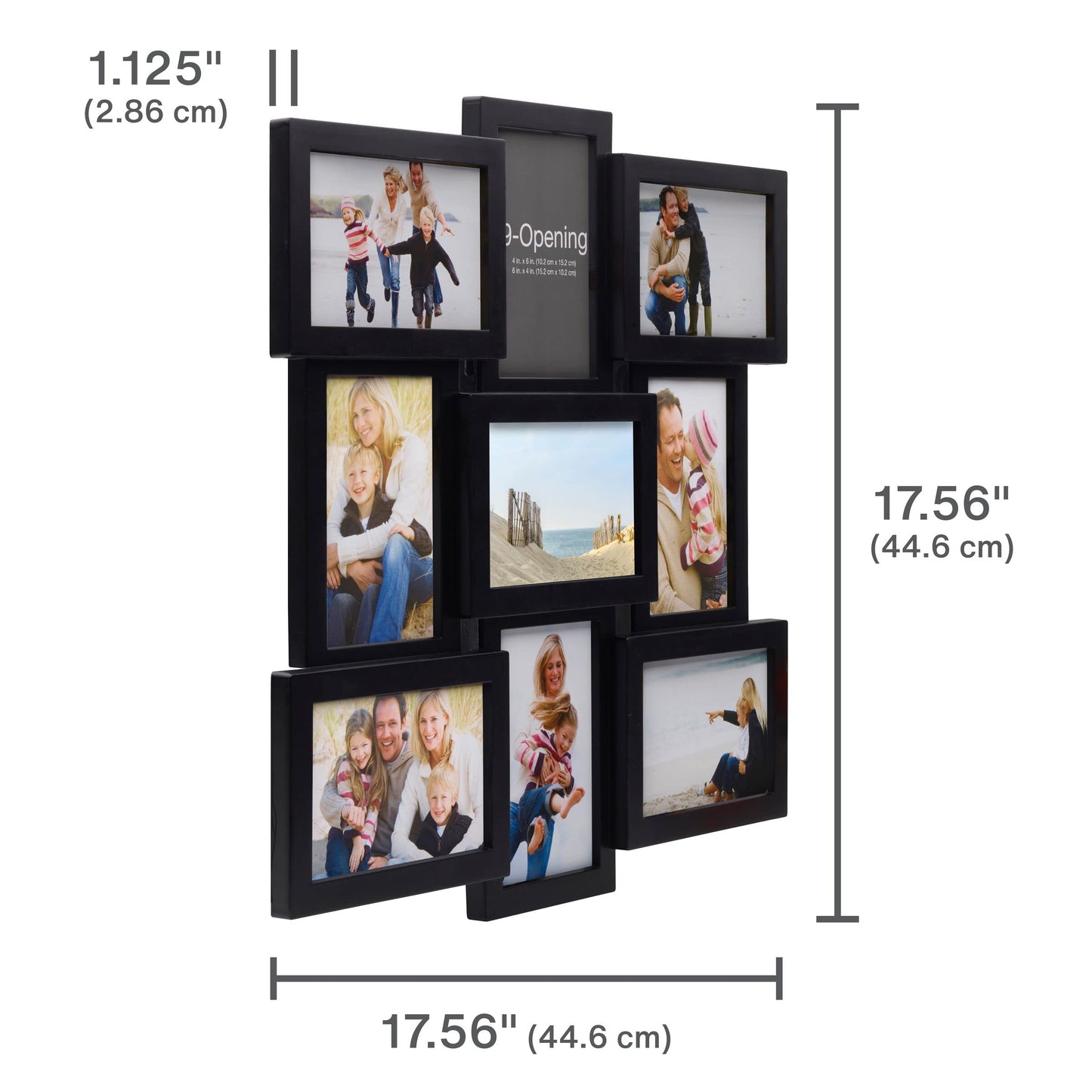 12 Opening Collage Frame, Displays 4x6 and 6x4 Inch Photos