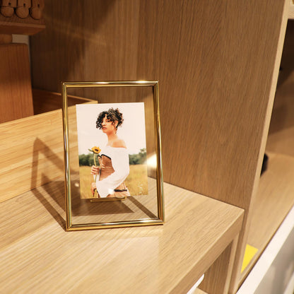 Gold Floating Frame Tabletop Shelf Photo Frames