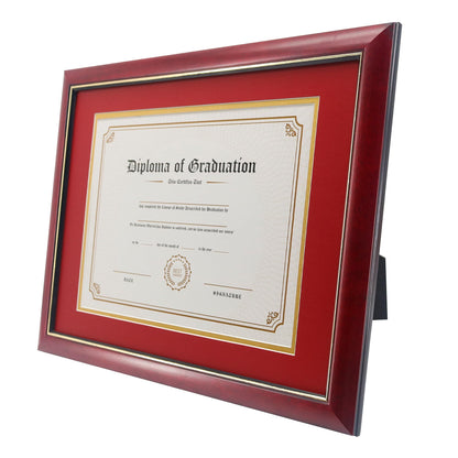 11x14 Diploma Frame 15x18 Certificate without Mat, Solid Wood & UV Protection Acrylic, Cherry Finish