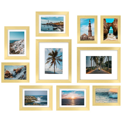 10 Pack Picture Frames Collage Wall Decor, Gallery Frame Set for Wall or Tabletop Display, Two 8x10, Four 5x7, and Four 4x6 Photo Frames