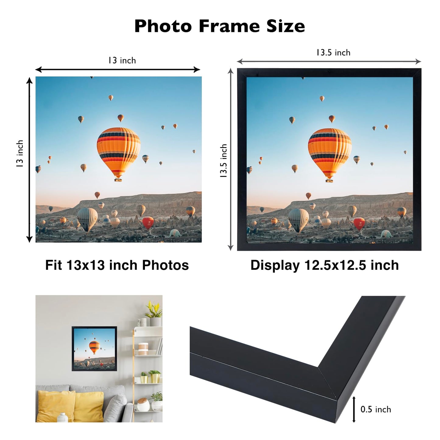 Picture Frame for Certificate Poster and Photo, Horizontal and Vertical Formats for Wall Hanging or Tabletop, Shatter Resistant Plexiglass