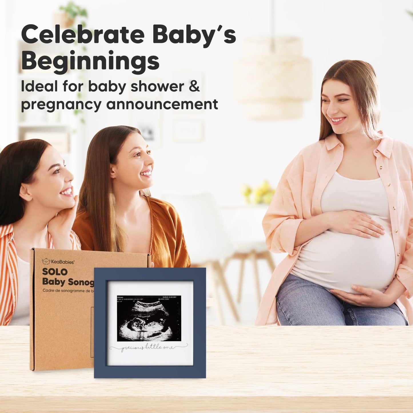 Baby Sonogram Picture Frame - Modern Ultrasound Frame for Mom to Be - Pregnancy Announcement Sonogram Photo Frames