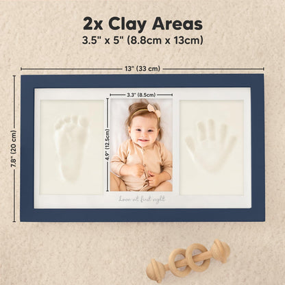 Baby Hand and Footprint Kit - Newborn Keepsake Frame, Personalized Baby Gifts, Nursery Decor