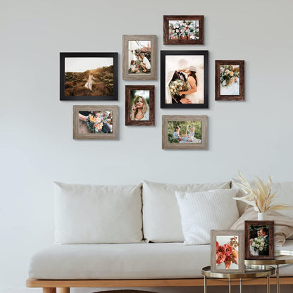 Picture Frame Set 10-Pack, Gallery Wall Frame Collage with 8x10 5x7 4x6 Frames in 3 Different Finishes