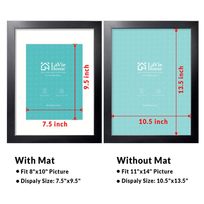 All Sizes Picture Frame, With or Without Mat, Stable and Sturdy Frame and Polished Plexiglass, Horizontal and Vertical Hanging