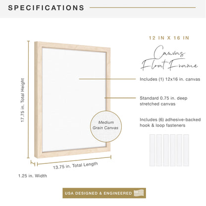 Floating Canvas Frame, Art Frames for Canvas Paintings with Adhesive Fasteners and Hanging Hardware