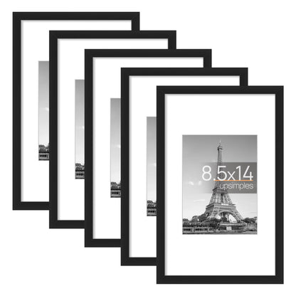 Picture Frame Set of 5, Display Pictures with Mat Without Mat, Wall Gallery Photo Frames