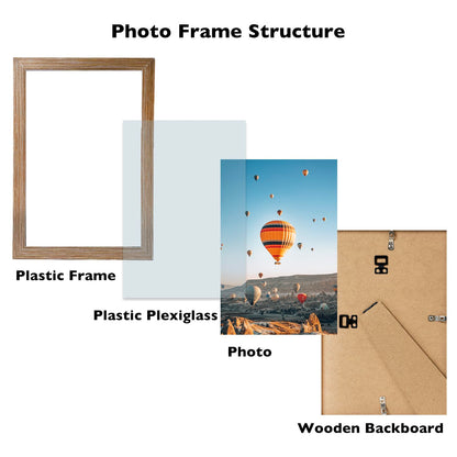 Picture Frame for Certificate Poster and Photo, Horizontal and Vertical Formats for Wall Hanging or Tabletop, Shatter Resistant Plexiglass