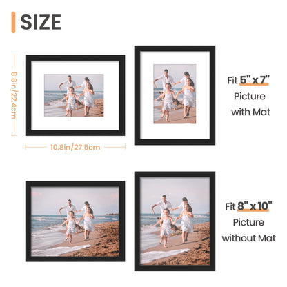 Picture Frame, Display Pictures with Mat or Without Mat, Wall Hanging Photo Frame