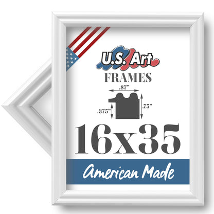 Traditional Style White Thin .75 Inch Wide, Solid Wood, Wall Decor Picture Poster Photo Frame