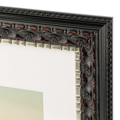 Ornate Finish Vintage Photo Frame with White Mat & Real Glass