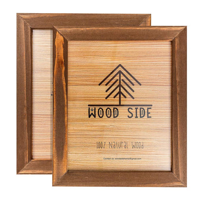 8.5 x 11 Wooden Rustic Picture Frames - Set of 2 - for Diploma Documents and Certificates - Wall Mounting and Tabletop - Wood Grain Finish