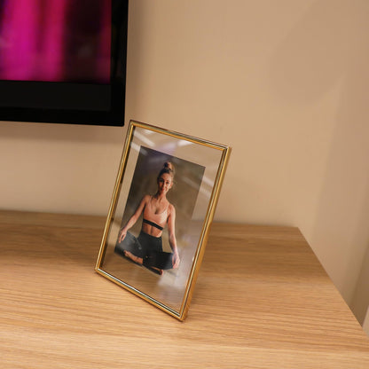 Gold Floating Frame Tabletop Shelf Photo Frames