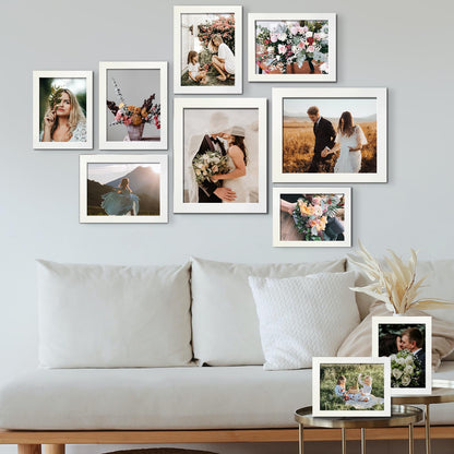 Picture Frame Set 10-Pack, Gallery Wall Frame Collage with 8x10 5x7 4x6 Frames in 3 Different Finishes