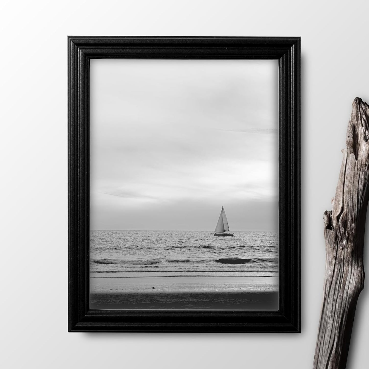 Traditional Style White Thin .75 Inch Wide, Solid Wood, Wall Decor Picture Poster Photo Frame