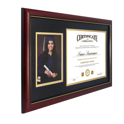 11x14 Diploma Frame 15x18 Certificate without Mat, Solid Wood & UV Protection Acrylic, Cherry Finish