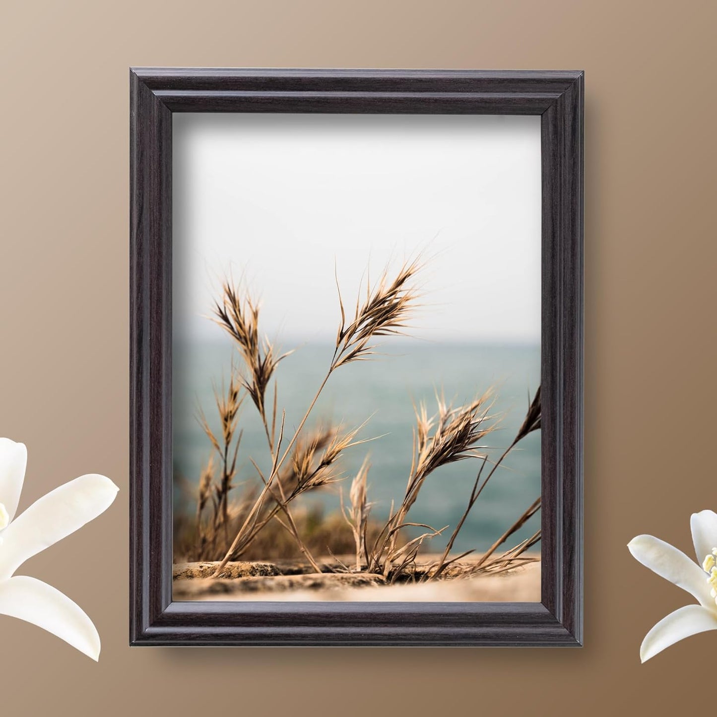 Traditional Style White Thin .75 Inch Wide, Solid Wood, Wall Decor Picture Poster Photo Frame