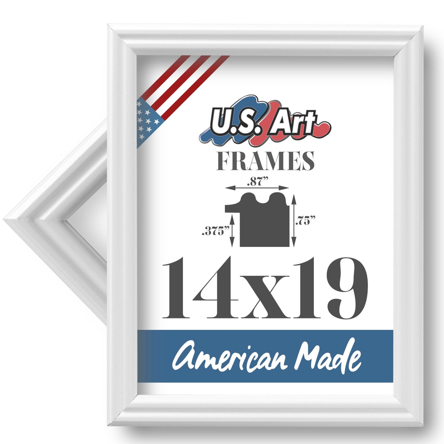 Traditional Style White Thin .75 Inch Wide, Solid Wood, Wall Decor Picture Poster Photo Frame