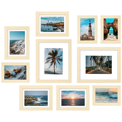 10 Pack Picture Frames Collage Wall Decor, Gallery Frame Set for Wall or Tabletop Display, Two 8x10, Four 5x7, and Four 4x6 Photo Frames