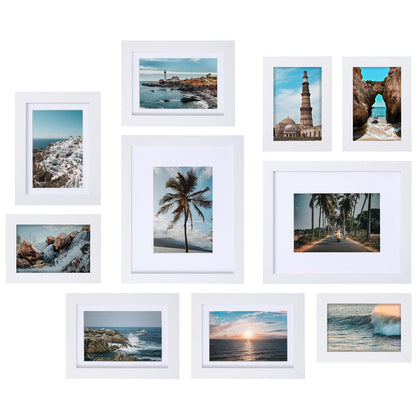 10 Pack Picture Frames Collage Wall Decor, Gallery Frame Set for Wall or Tabletop Display, Two 8x10, Four 5x7, and Four 4x6 Photo Frames