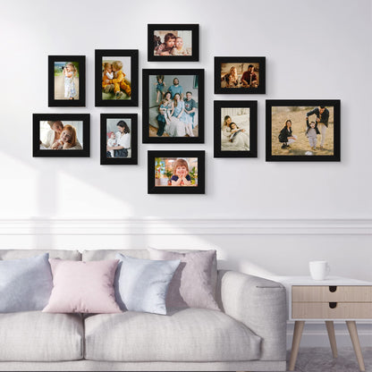 Picture Frame Set 10-Pack, Gallery Wall Frame Collage with 8x10 5x7 4x6 Frames in 3 Different Finishes