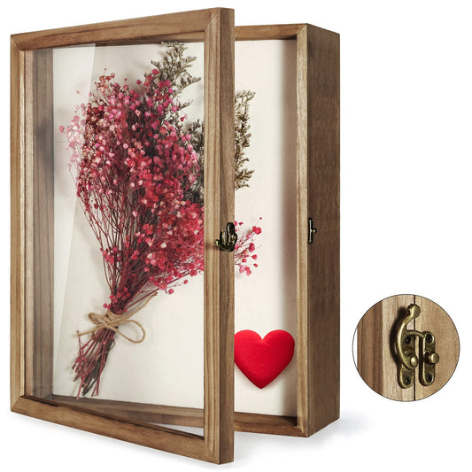 Shadow Box Display Case 13 x 16 Flowers Shadow Box Frame with Glass Window Picture Frame Wedding Bouquet