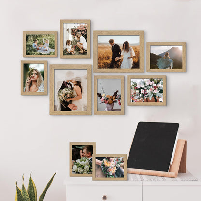 Picture Frame Set 10-Pack, Gallery Wall Frame Collage with 8x10 5x7 4x6 Frames in 3 Different Finishes