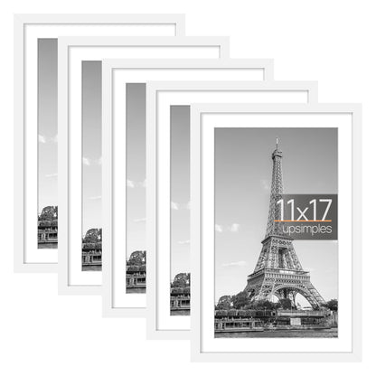 Picture Frame Set of 5, Display Pictures with Mat Without Mat, Wall Gallery Photo Frames