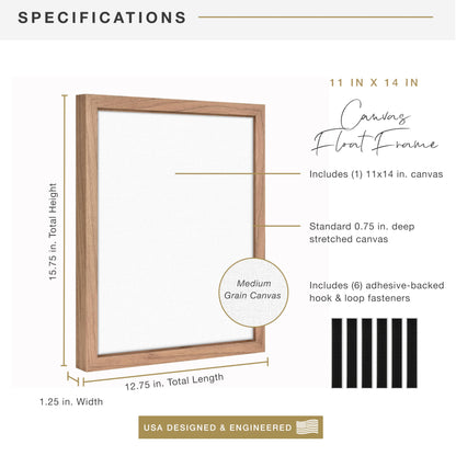 Floating Canvas Frame, Art Frames for Canvas Paintings with Adhesive Fasteners and Hanging Hardware