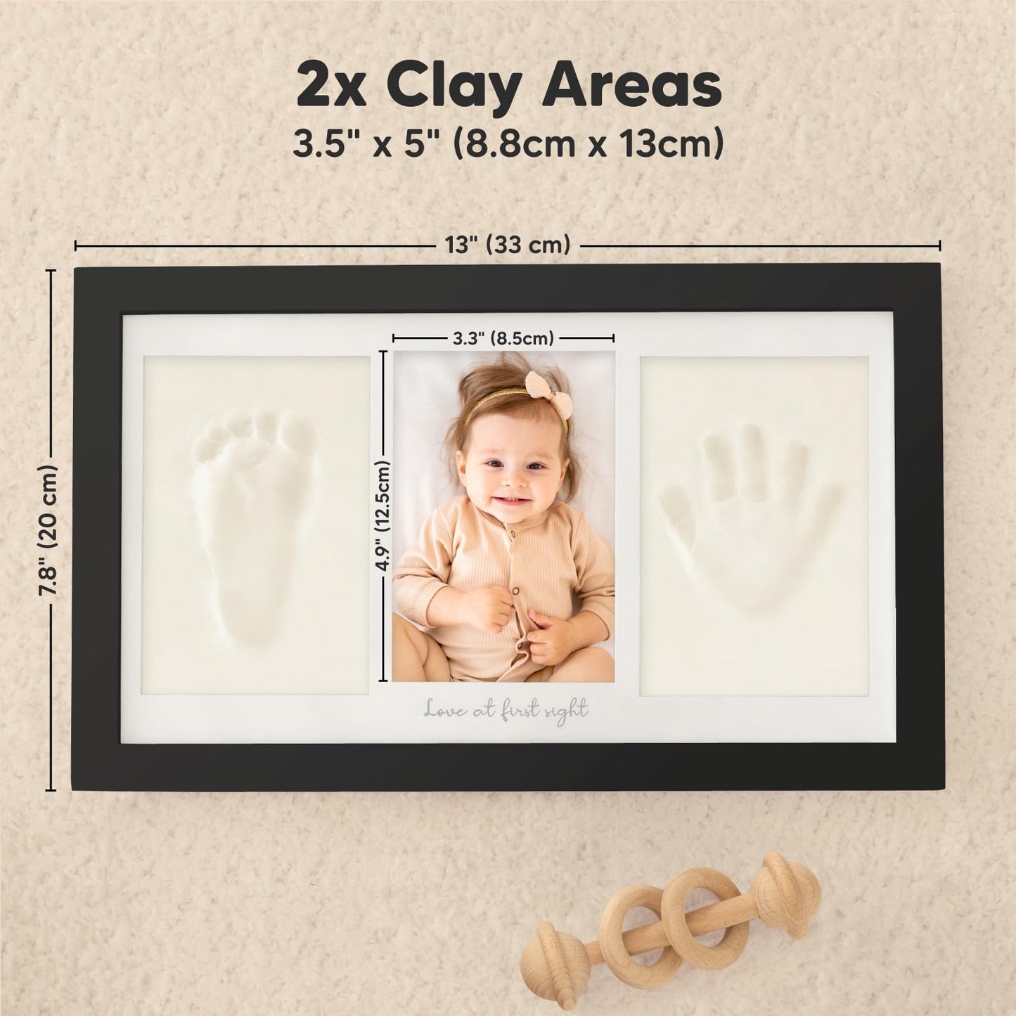 Baby Hand and Footprint Kit - Newborn Keepsake Frame, Personalized Baby Gifts, Nursery Decor