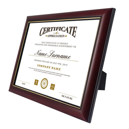 11x14 Diploma Frame 15x18 Certificate without Mat, Solid Wood & UV Protection Acrylic, Cherry Finish