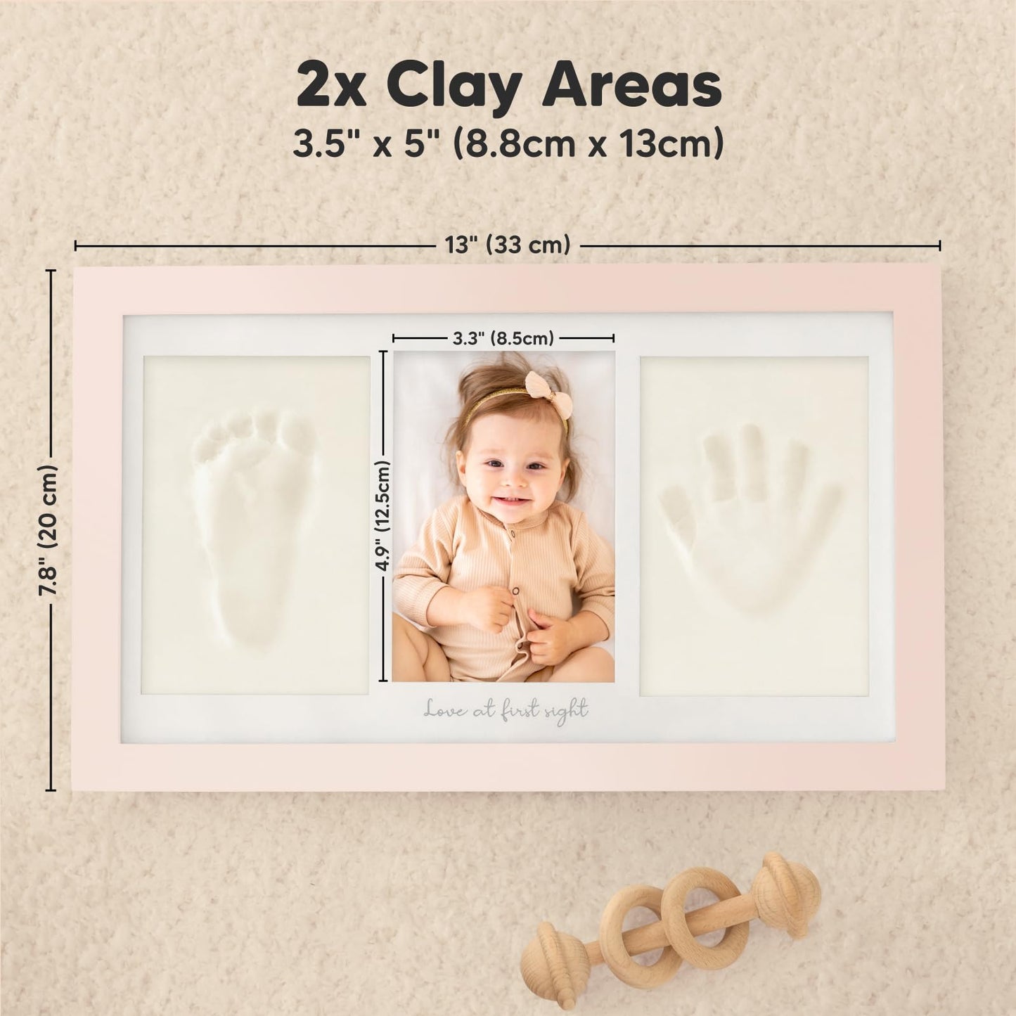 Baby Hand and Footprint Kit - Newborn Keepsake Frame, Personalized Baby Gifts, Nursery Decor