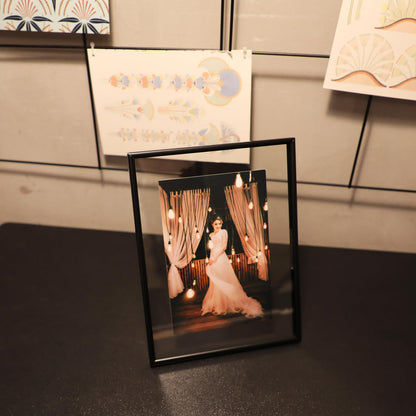 Gold Floating Frame Tabletop Shelf Photo Frames