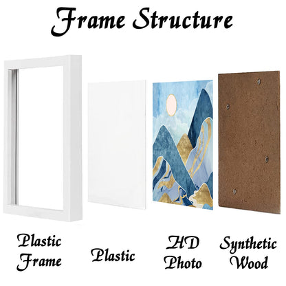 Picture Frame for Photo Poster Canvas Certificate Document Display Horizontally or Vertically High Transparent Wall Gallery