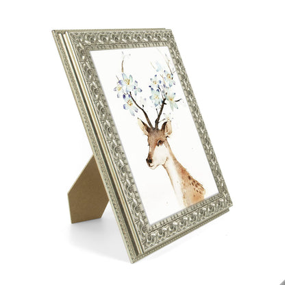 Ornate Finish Vintage Photo Frame with White Mat & Real Glass