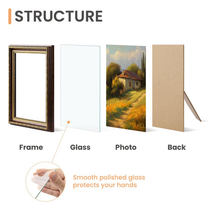 Picture Frame with Real Glass, 2 Pack Ornate Vintage Picture Frames for Wall or Tabletop Display