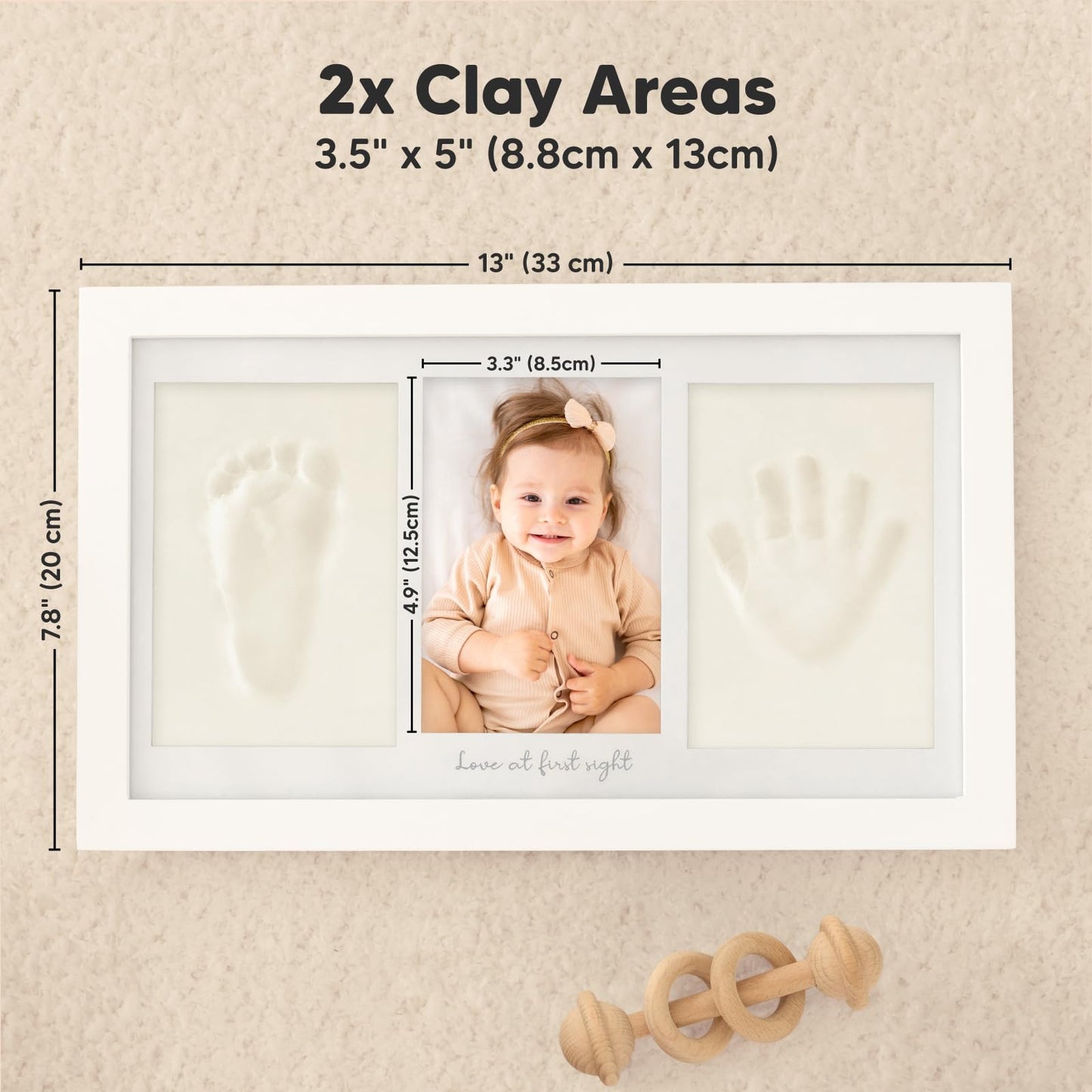 Baby Hand and Footprint Kit - Newborn Keepsake Frame, Personalized Baby Gifts, Nursery Decor