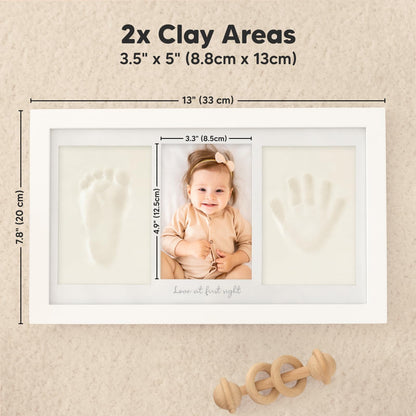 Baby Hand and Footprint Kit - Newborn Keepsake Frame, Personalized Baby Gifts, Nursery Decor